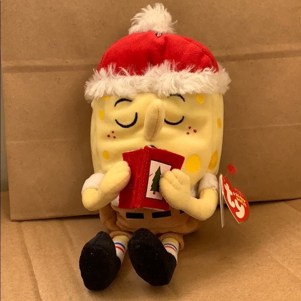 💛HP!💛 TY Beanie Babies SpongeBob JingleBells